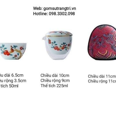 BỘ TRÀ DU LỊCH HỌA TIẾT QUẢ HỒNG